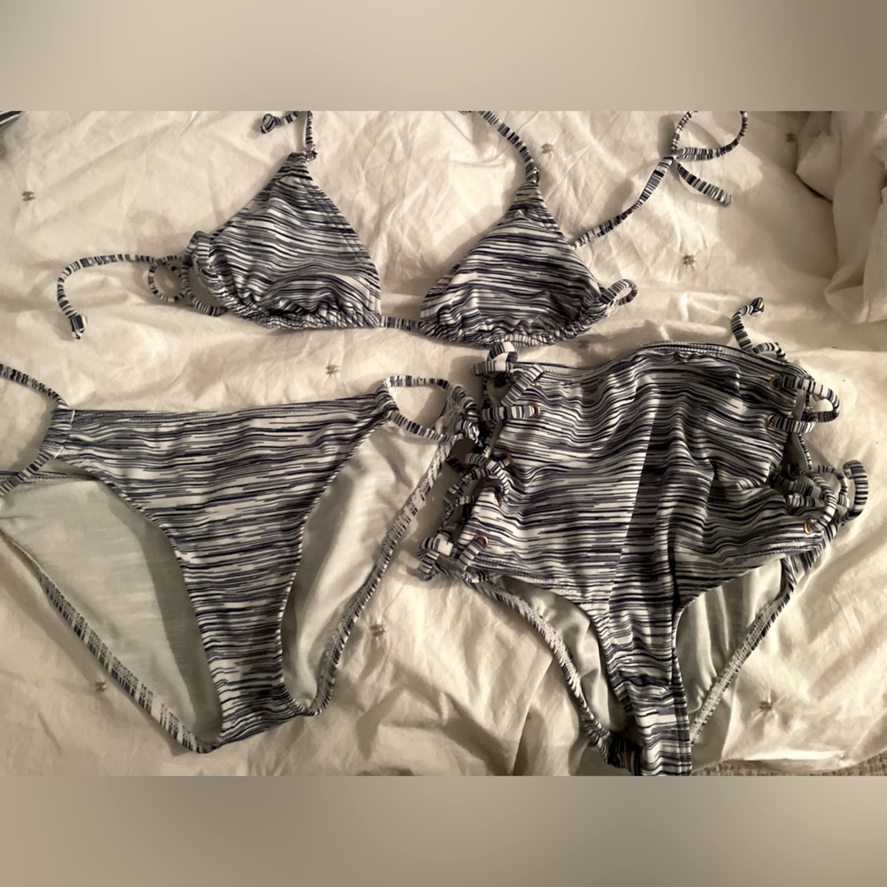 3 piece swim suit- bikini and high waisted